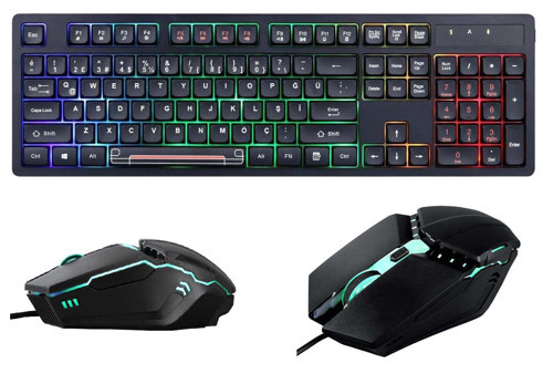 Chocolate Style Işıklı Rgb Gaming Oyuncu Türkçe Klavye Mouse Seti