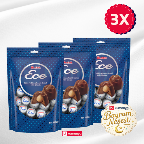 ECE Define İkramlık Bütün Fındıklı Sütlü Çikolata - 458 gram - 3 Adet