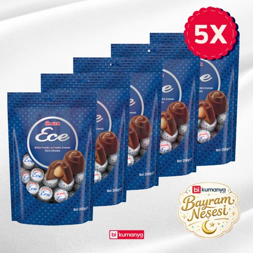 ECE Define İkramlık Bütün Fındıklı Sütlü Çikolata - 458 gram - 5 Adet