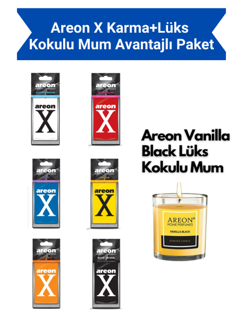 X Karma+Vanilla Black Lüks Kokulu Mum Avantajlı Paket