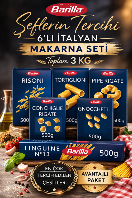 Şeflerin Tercihi 6’lı Makarna Seti 3 KG Avantaj Paketi