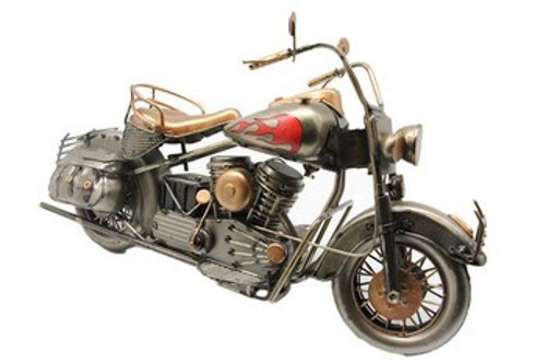 Dekoratif Metal Motosiklet – Alev Detaylı