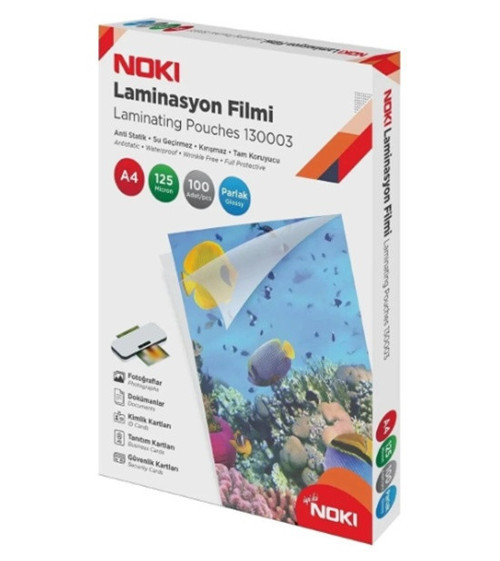 Laminasyon Film A4 125mic Pvc kaplama Tekli 15 adet