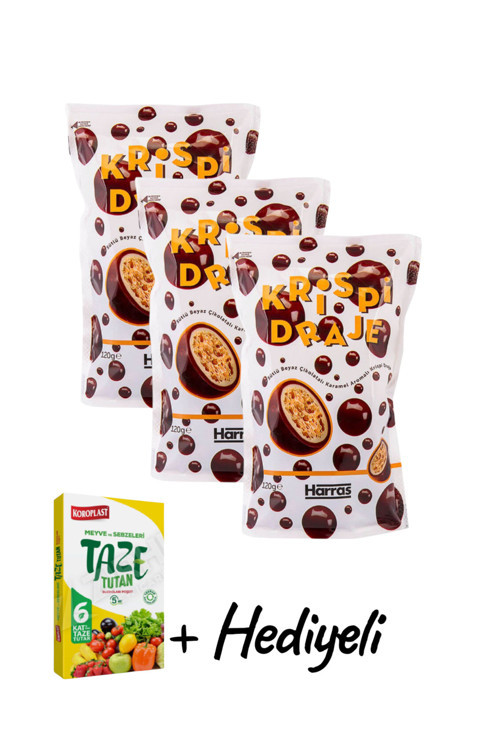 Harras Krispi Kaplı Draje Çikolata 120 gr X 3 Adet