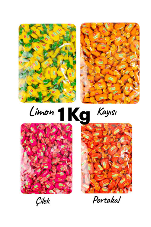 Kent Şeker Tofy Karışık Şeker Portakal 250 gr - Çilek 250 gr - Limon 250 gr - Kayısı 250 gr