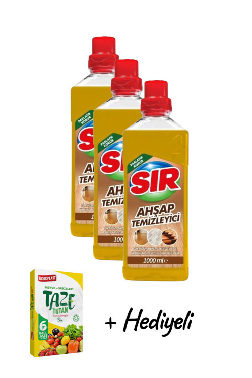Sır Ahşap Temizleyici Lamine Parke Temizleyici Mobilya Parlatıcı 1000 ml X 3 Adet