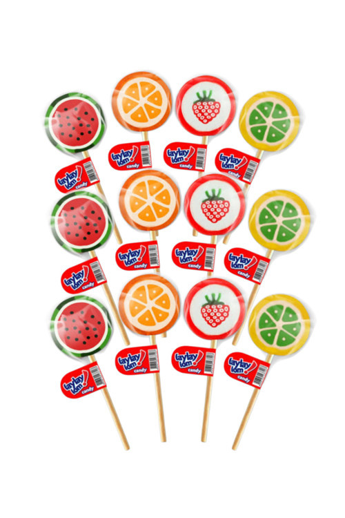 Candy Star Laylaylom Şeker Meyve Şekilli Şeker Çubuklu Şeker Polonya Şekeri 25 gr x 12 Adet