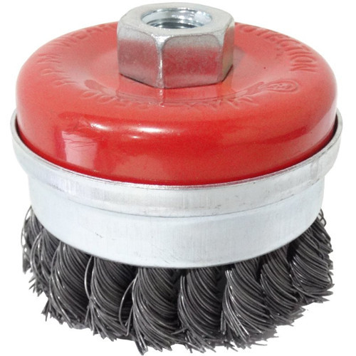 PT02040 Çanak Fırça Gri Burma Telli M14 Vidalı 100mm