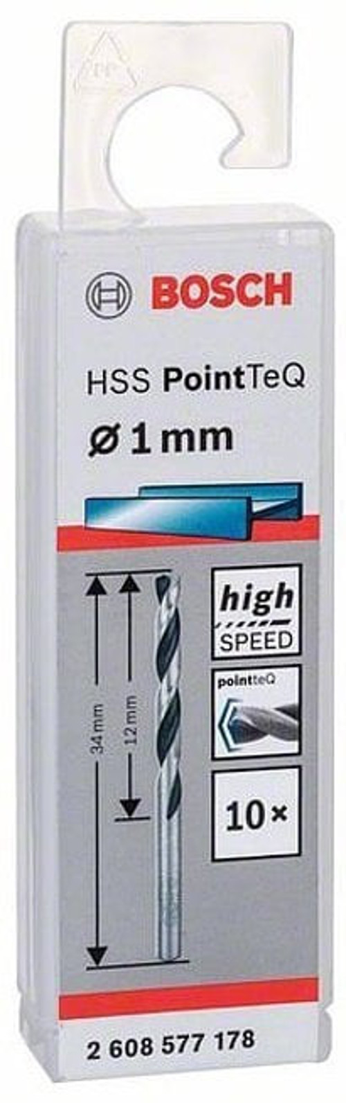 Bosch - HSS-PointeQ Metal Matkap Ucu 1,0 mm 10'lu
