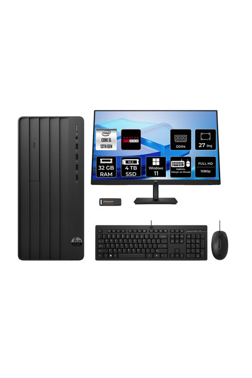 Pro Tower 290 G9 İ5 13400 32Gb 4Tb Ssd Rx550/4Gb W11P Masaüstü Bilgisayar + 27" Monitör