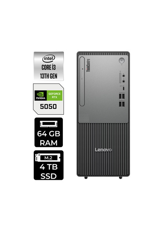 Thinkcentre Neo 50T G5 İ3 13100 64Gb 4Tb Ssd Rtx5050/8Gb Fdos Masaüstü Bilgisayar