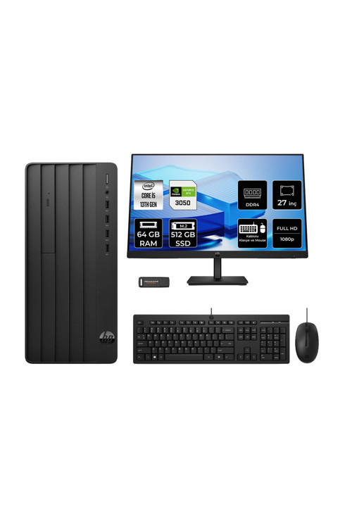 Pro Tower 290 G9 İ5 13400 64Gb 512Gb Ssd Rtx3050/6Gb Fdos Masaüstü Bilgisayar + 27" Monitör