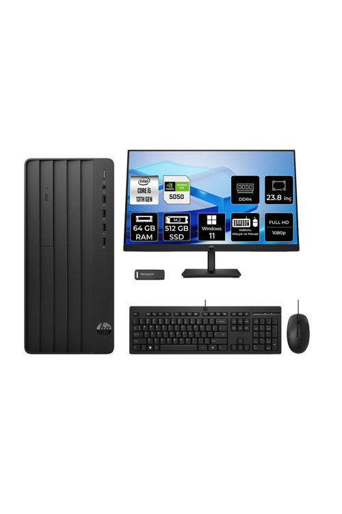 Pro Tower 290 G9 İ5 13400 64Gb 512Gb Ssd Rtx5050/8Gb W11P Masaüstü Bilgisayar + 23.8" Monitör