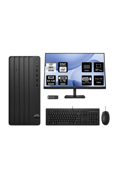 Pro Tower 290 G9 İ5 13500 64Gb 4Tb Ssd Fdos Masaüstü Bilgisayar + 27" Monitör