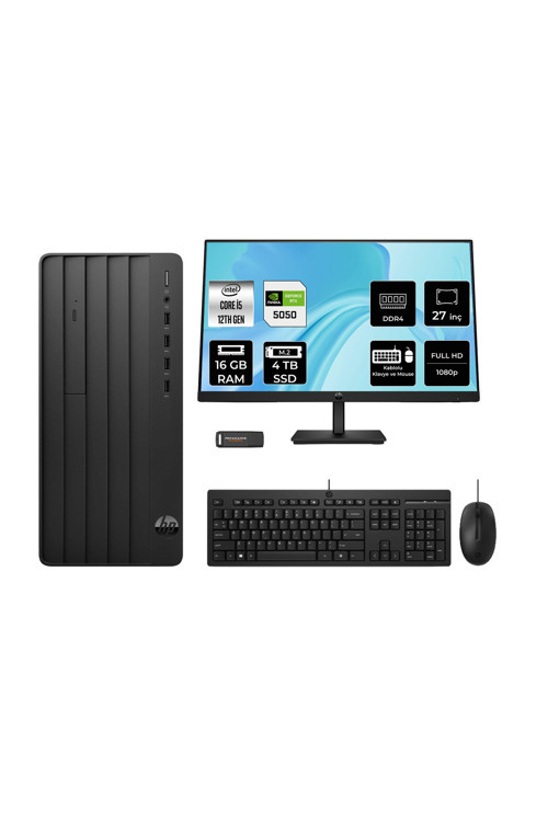 290 G9 İ5 12500 16Gb 4Tb Ssd Rtx5050/8Gb Fdos Masaüstü Bilgisayar + 27" Monitör