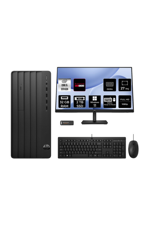 Pro Tower 290 G9 İ5 13500 32Gb 2Tb Ssd Rx550/4Gb W11H Masaüstü Bilgisayar + 27" Monitör