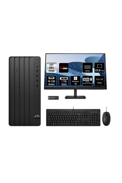 400 Pro G9 İ5 14500 16Gb 1Tb Ssd Rx550/4Gb W11P Masaüstü Bilgisayar + 23.8" Monitör