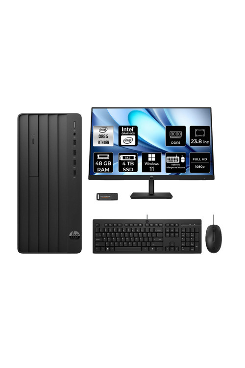 240 Prodesk 2 İ5 14400 48Gb 4Tb Ssd W11P Masaüstü Bilgisayar + 23.8" Monitör