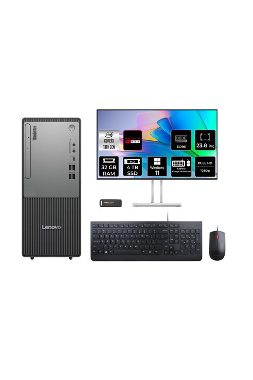 Thinkcentre Neo 50T G5 İ3 13100 32Gb 4Tb Ssd Rx550/4Gb W11P Masaüstü Bilgisayar + 23.8"