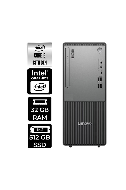 Thinkcentre Neo 50T G5 İ3 13100 32Gb 512Gb Ssd W11P Masaüstü Bilgisayar & Per4 Usb Bellek
