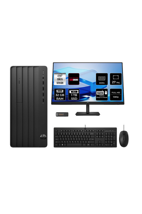 Pro Tower 290 G9 İ5 13400 32Gb 1Tb Ssd Rx550/4Gb Fdos Masaüstü Bilgisayar + 27" Monitör