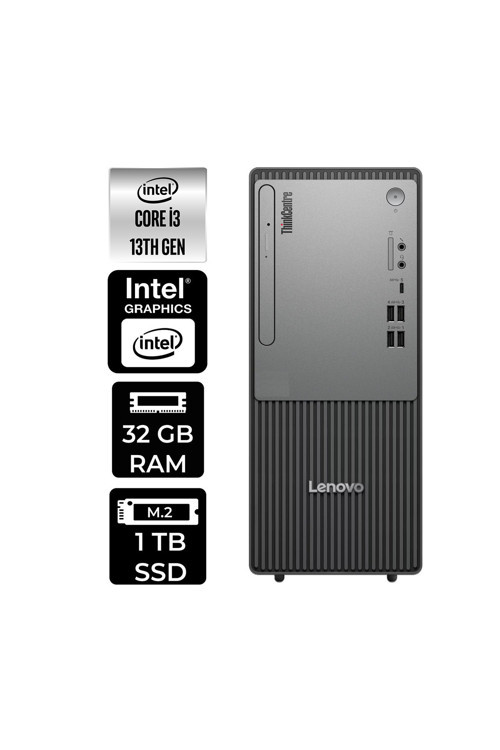 Thinkcentre Neo 50T G5 İ3 13100 32Gb 1Tb Ssd W11H Masaüstü Bilgisayar & Per4 Usb Bellek