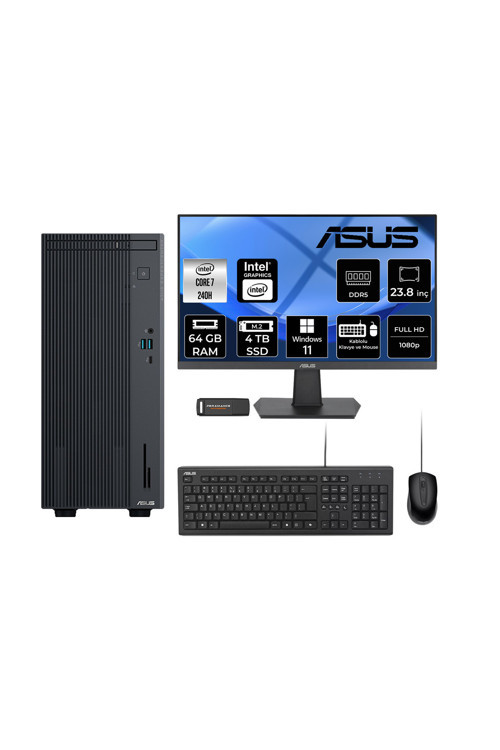 Expertcenter P500 Core7 240H 64Gb 4Tb Ssd W11H Masaüstü Bilgisayar + 23.8" Monitör