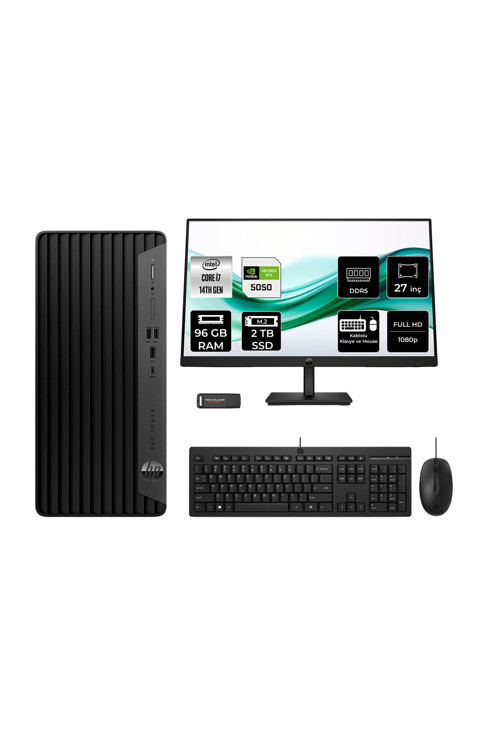 Pro Tower 400 G9 İ7 14700 96Gb 2Tb Ssd Rtx5050/8Gb Fdos Masaüstü Bilgisayar + 27" Monitör