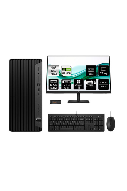 Pro Tower 400 G9 İ7 14700 16Gb 2Tb Ssd Gt1030/4Gb W11P Masaüstü Bilgisayar + 27" Monitör