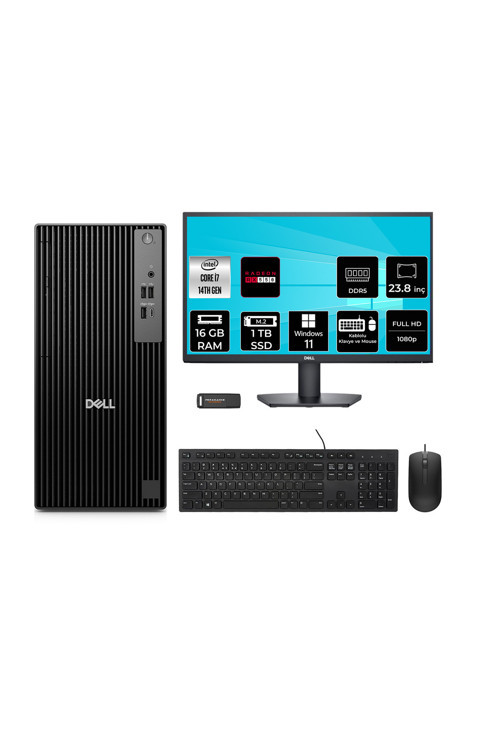 Pro Tower Qct1250 İ7 14700 16Gb 1Tb Ssd Rx550/4Gb W11H Masaüstü Bilgisayar + 23.8" Monitör