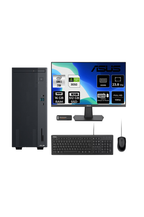 Expertcenter P500 Core5 210H 16Gb 512Gb Ssd Rtx3050/6Gb Fdos Masaüstü Bilgisayar + 23.8"
