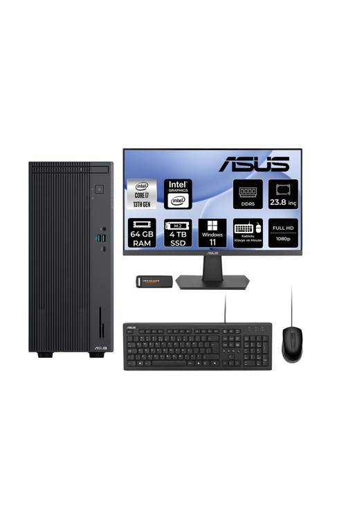 Expertcenter P500 İ7 13620H 64Gb 4Tb Ssd W11P Masaüstü Bilgisayar + 23.8" Monitör