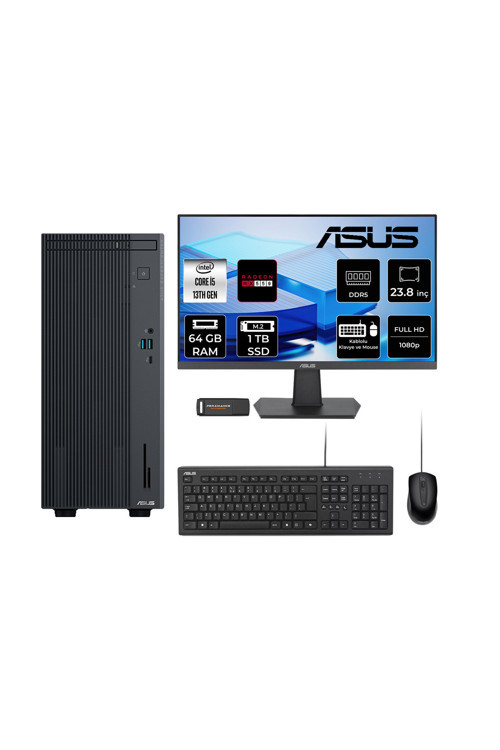Expertcenter P500 İ5 13420H 64Gb 1Tb Ssd Rx550/4Gb Fdos Masaüstü Bilgisayar + 23.8" Monitör