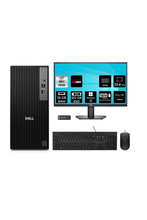 Pro Tower Qct1250 İ7 14700 32Gb 512Gb Ssd Rx550/4Gb W11H Masaüstü Bilgisayar + 23.8" Monitör
