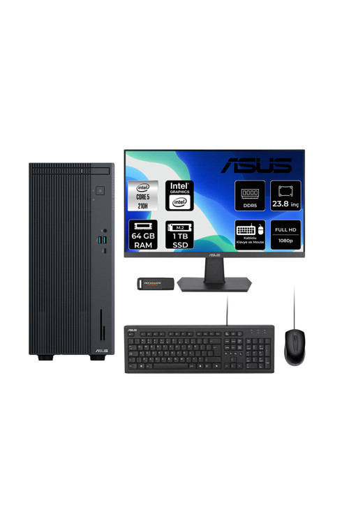Expertcenter P500 Core5 210H 64Gb 1Tb Ssd Fdos Masaüstü Bilgisayar + 23.8" Monitör