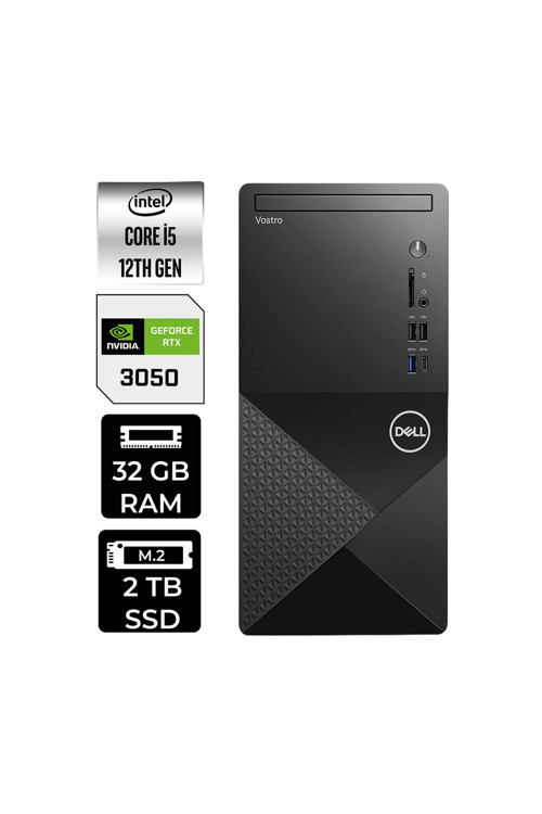 Vostro 3030Mt İ5 12400 32Gb 2Tb Ssd Rtx3050/6Gb W11P Masaüstü Bilgisayar