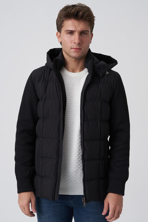 Abrantes 5004 Slim Fit Triko Mont Siyah