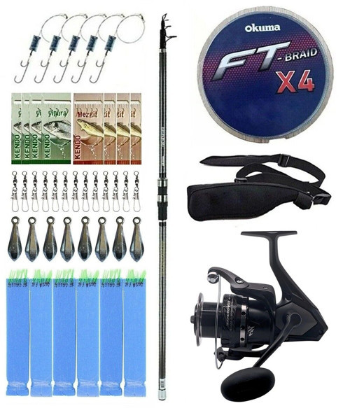 YekOutdoor Olta Seti Okuma Revenger Tele Surf 420 cm Surf Kamışı&Okuma Wave Power WP-6000A1 Olta Makinesi