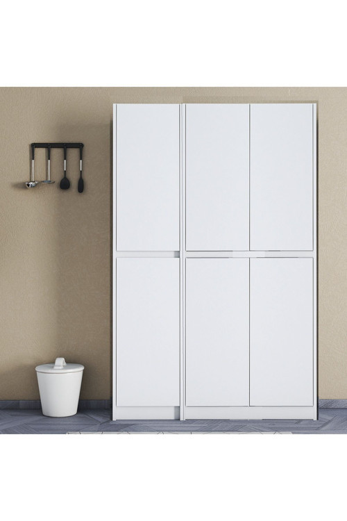 Ultra Çok Amaçlı 6 Kapaklı Mutfak Dolabı Ayakkabılık Banyo Dolabı Kiler Dolabı Patentli