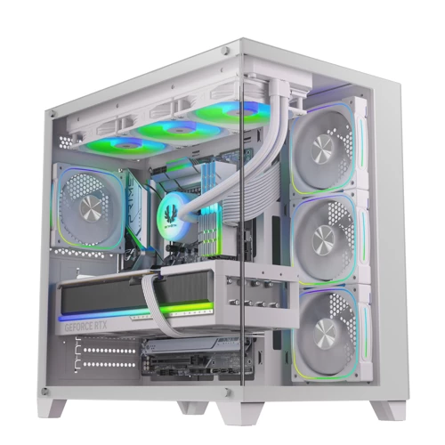 Polii White 750W 80+ Bronze PSU 4X120mm FRGB Fan ATX Temperli Cam Beyaz Gaming (Oyuncu) Kasa