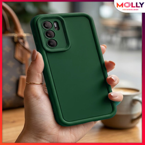 Oppo A16 İçin Çam Yeşili Kenarları Kalın Pan Silikon Kılıf