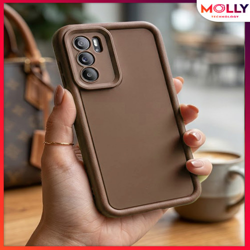 Oppo A16 İçin Fallow Brown Kenarları Kalın Pan Silikon Kılıf