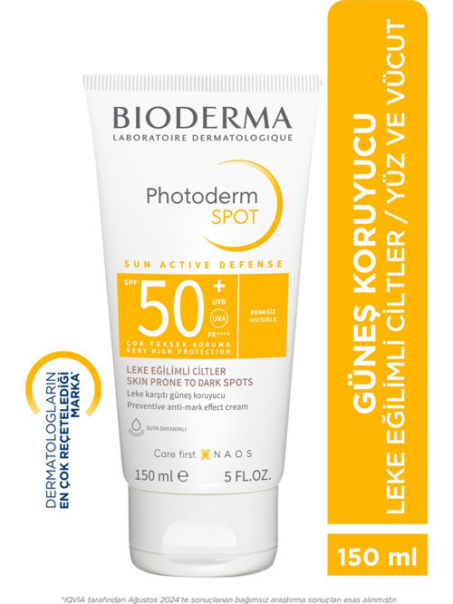 Spot SPF50+ Yüksek Korumalı Yüz ve Vücut Güneş Kremi 150 ml