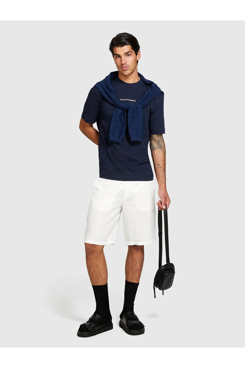 Erkek %100 Keten Slim Fit Bermuda Şort 325P4Aghs9010-Sıs074