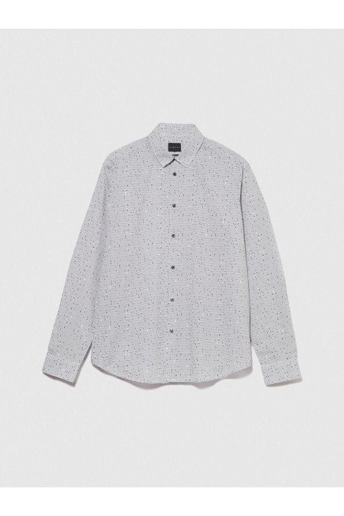 Erkek %100 Koton Desenli Poplin Gömlek 323A597Rsq02S-Sıs77D