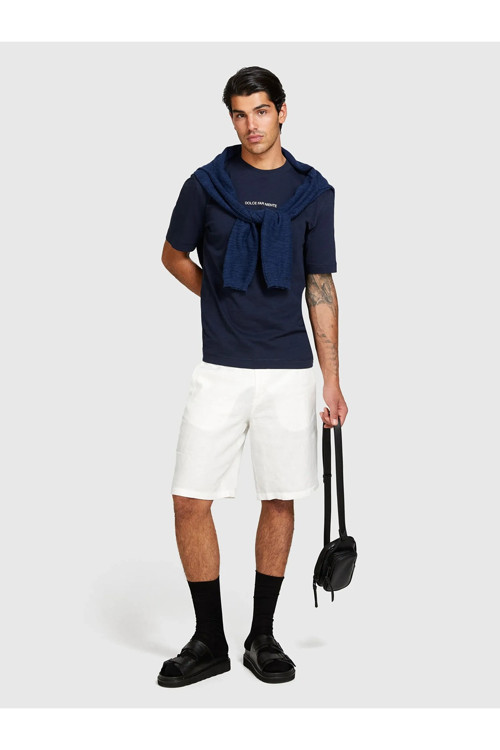 Erkek %100 Keten Slim Fit Bermuda Şort 325P4Aghs9010-Sıs074