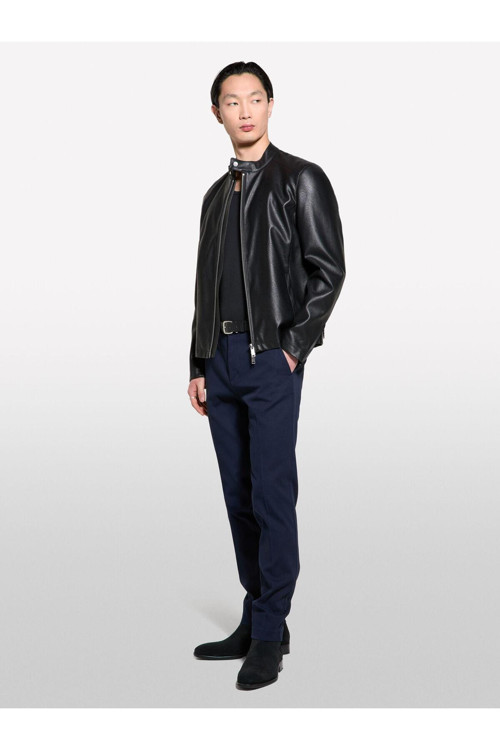 Streç Pamuklu Logolu Slim Fit Chino Pantolon Erkek Lacivert Pantolon - 325P41C4Sf052