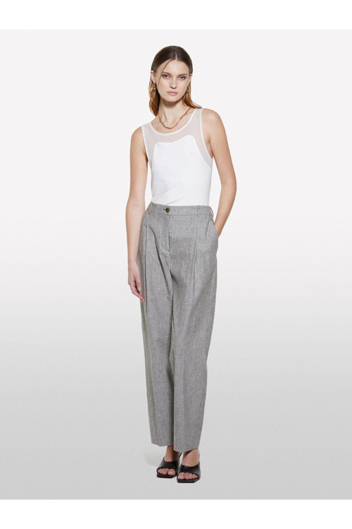Viskoz Karışımlı Nervürlü Jarse Slim Fit Atlet Kadın Beyaz Atlet - 325P3Y61Lh00Z