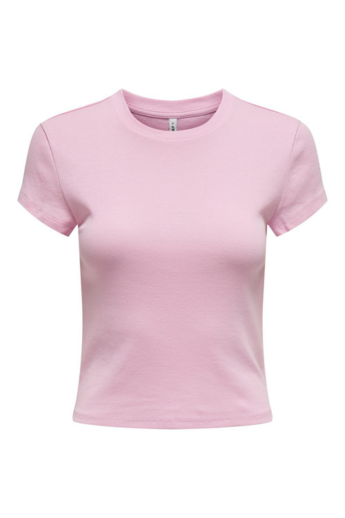 Onlelına S/S O-Neck Short Top Jrs Noos Kadın Pembe Bluz - 15320229