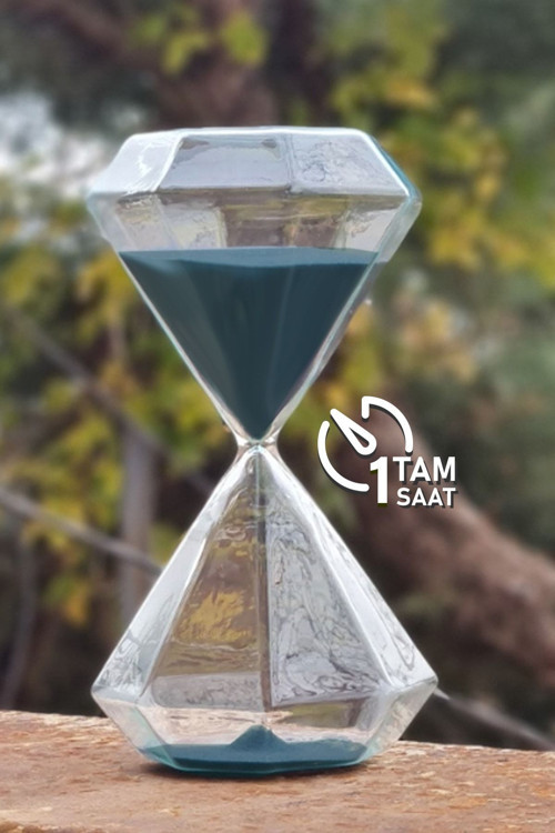 Gece Mavisi Diamond Kum Saati, 1 Saat Kum Saati, Dekoratif Ürünler, Trend Asil Anlamlı Hediye
